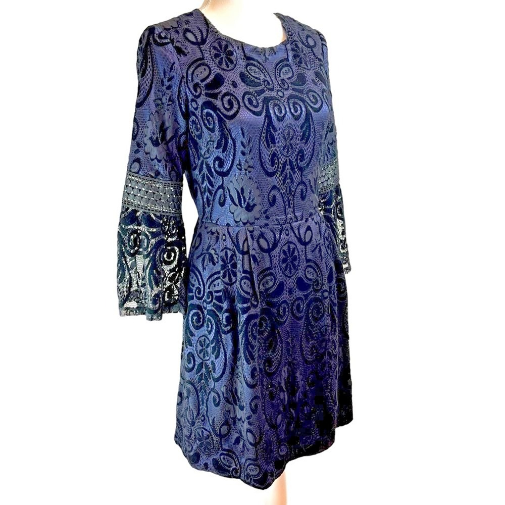 Eliza J Lace Lace Velvet Dress 4 Wedding Guest Whimsigoth Goth Dark Romantic